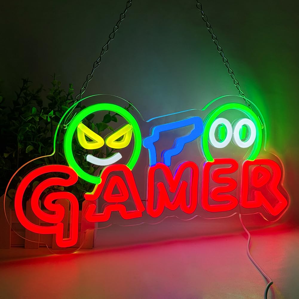Gamer Neon Sign LED Wall Light - Party Games School review and price