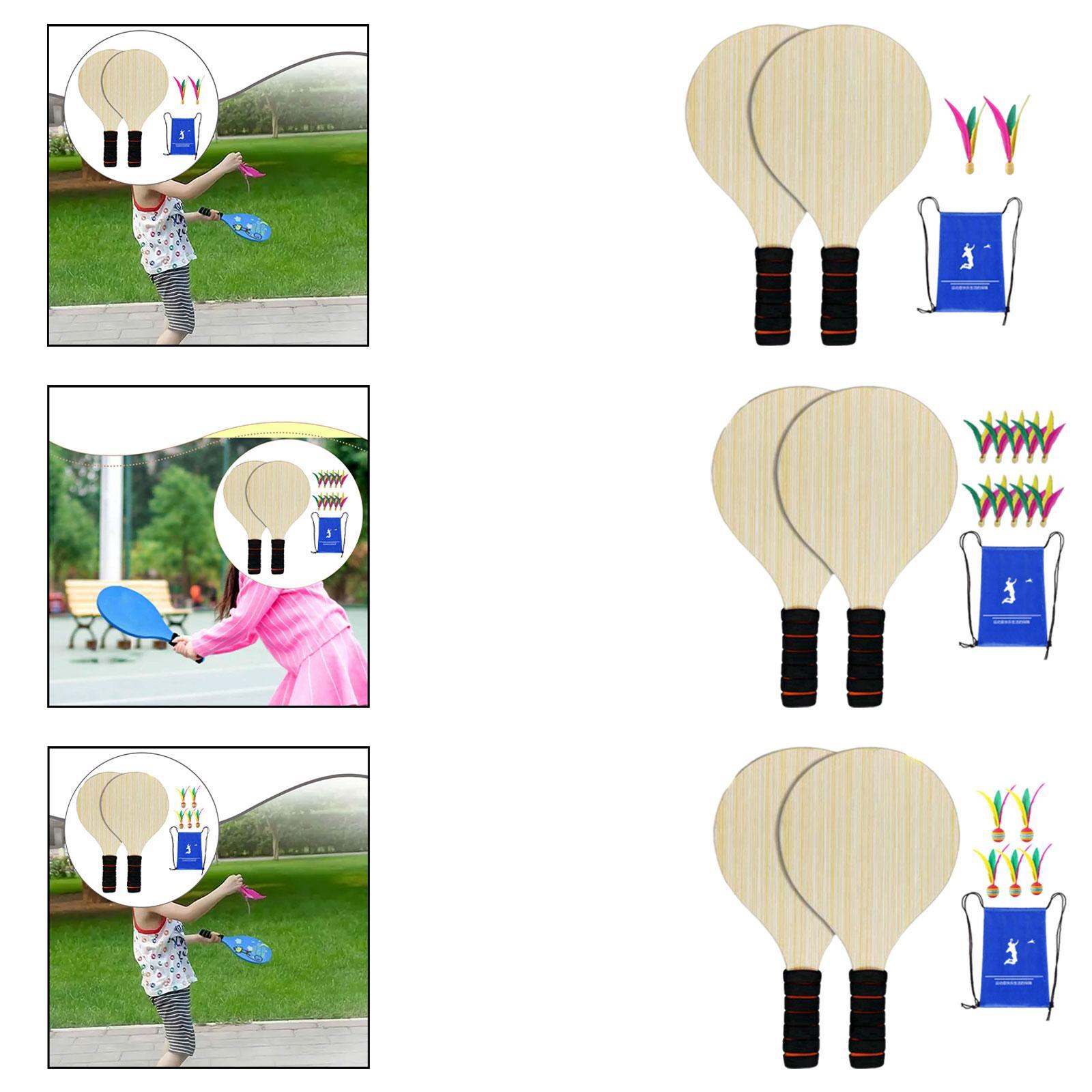 2Pcs Wood Badminton Paddle Set - Badminton Set Garden review and price