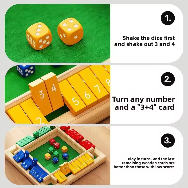Box Game Wooden Dice Four-Side - Party Games For 7 People review and price